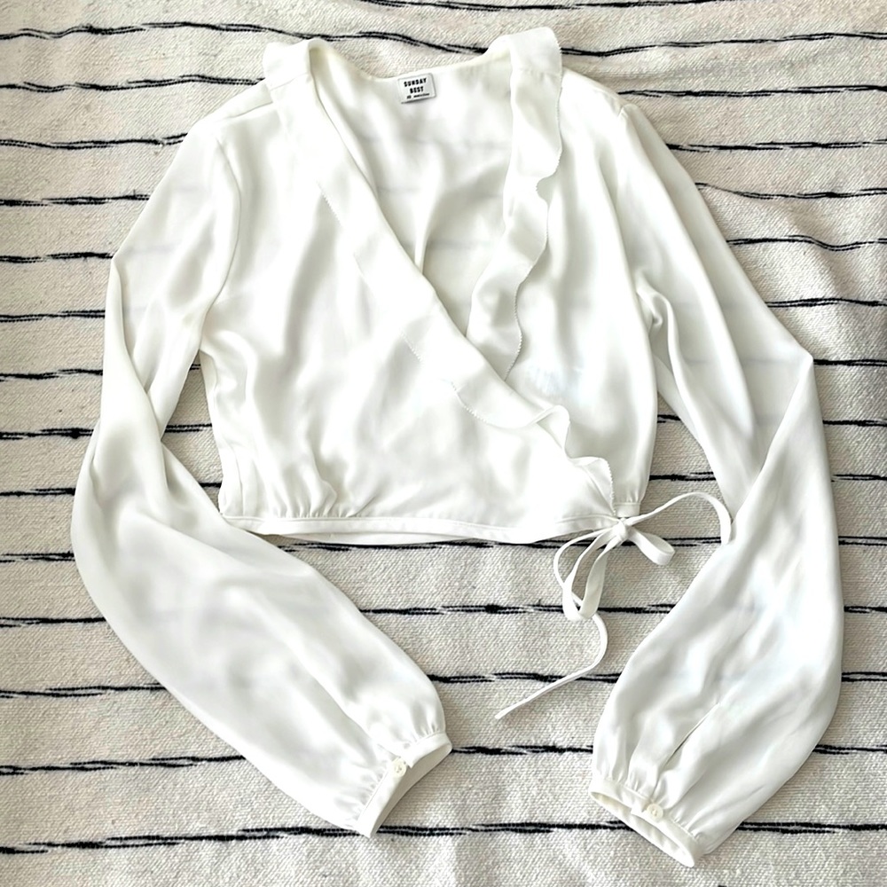 Perfect Summer White Wrap Blouse